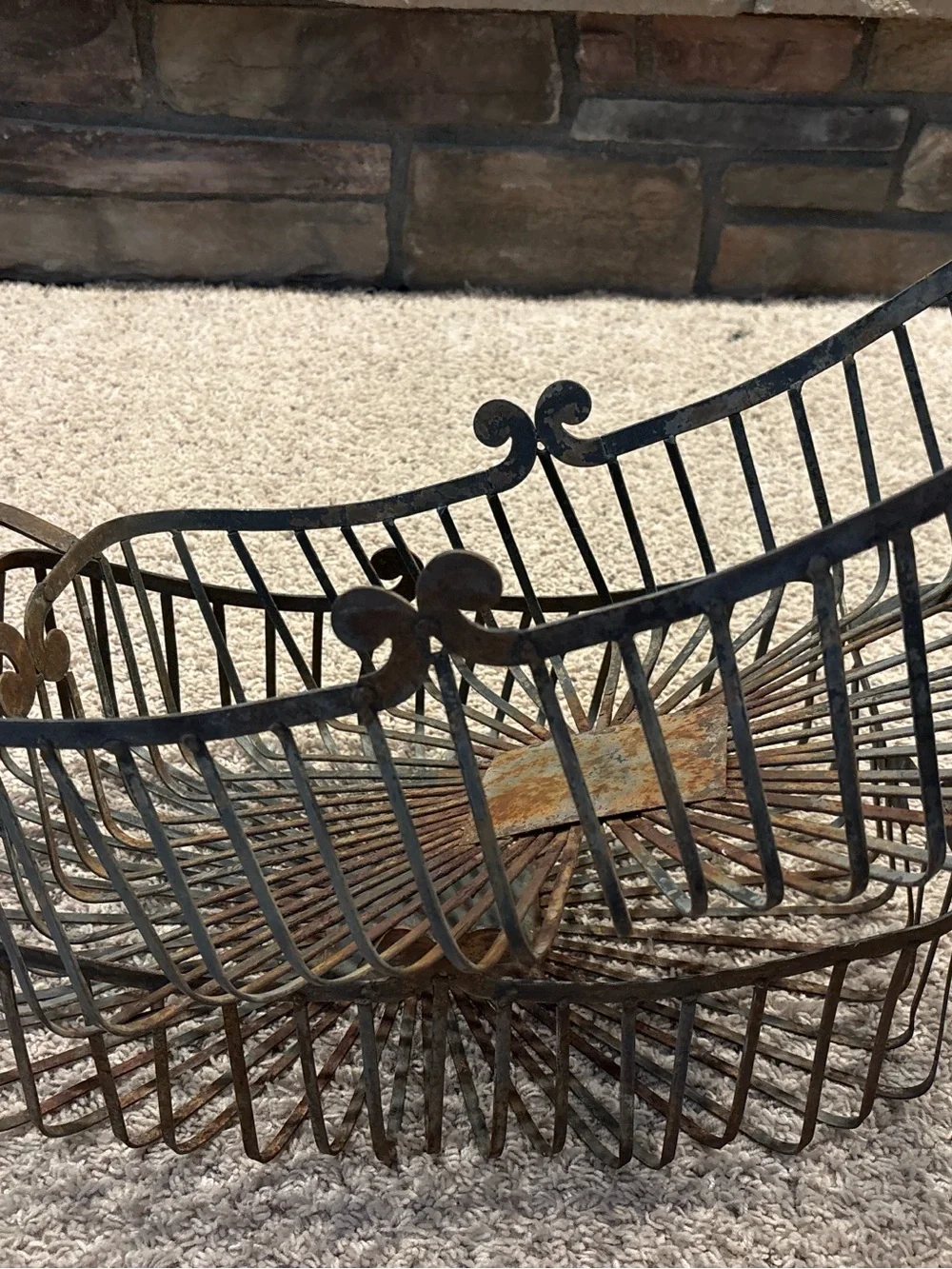 Rustic Vintage Metal Decorative Basket